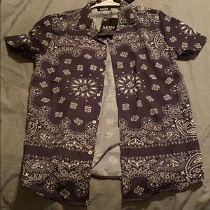 BN black bandanna button up